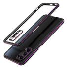 Aurora Series Lens Protector + Metal Frame Protective Case For OPPO Reno5 Pro(Black Purple) - 1