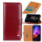 For Rakuten BIG 3-Color Pearl Texture Magnetic Buckle Horizontal Flip PU Leather Case with Card Slots & Wallet & Holder(Wine Red) - 1