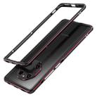 For Huawei Mate 40 Pro Aurora Series Lens Protector + Metal Frame Protective Case(Black Red) - 1