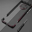 For Huawei Mate 40 Pro Aurora Series Lens Protector + Metal Frame Protective Case(Black Red) - 6