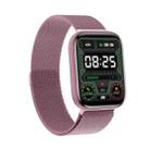 G69 1.69 inch Square Color Screen IP68 Waterproof Smart Watch, Support Blood Pressure Monitoring / Sleep Monitoring / Heart Rate Monitoring, Style: Steel Strap(Pink) - 1