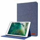 Horizontal Flip TPU + Fabric PU Leather Protective Case with Name Card Clip For iPad 10.2 2021 / 2020 / 2019(Dark Blue) - 1