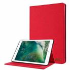 Horizontal Flip TPU + Fabric PU Leather Protective Case with Name Card Clip For iPad 10.2 2021 / 2020 / 2019(Red) - 1