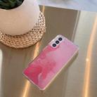 For Samsung Galaxy S21 5G Coloured Glaze Marble TPU + PC Protective Case(Pink) - 1