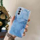 For Samsung Galaxy S21 5G Coloured Glaze Marble TPU + PC Protective Case(Blue) - 1