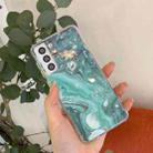 For Samsung Galaxy S21+ 5G Coloured Glaze Marble TPU + PC Protective Case(Green) - 1