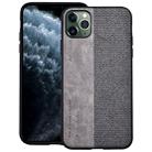 For iPhone 11 Pro Shockproof Hot-pressed Splicing PU + Cloth Protective Case(Grey) - 1