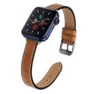 Vintage Leather Watch Band, Width: 14mm For Apple Watch Series 8&7 41mm / SE 2&6&SE&5&4 40mm / 3&2&1 38mm(Brown Light) - 1