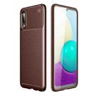 For Samsung Galaxy A02 Carbon Fiber Texture Shockproof TPU Case(Brown) - 1
