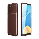 For OPPO A55 5G Carbon Fiber Texture Shockproof TPU Case(Brown) - 1