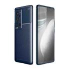 For vivo X60 Pro+ Carbon Fiber Texture Shockproof TPU Case(Blue) - 1