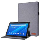 For Lenovo Tab E10 Horizontal Flip TPU + Fabric PU Leather Protective Case with Name Card Clip(Grey) - 1