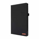 For Lenovo Tab P11 Pro Horizontal Flip TPU + Fabric PU Leather Protective Case with Name Card Clip(Black) - 1