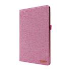 For Lenovo Tab P11 Pro Horizontal Flip TPU + Fabric PU Leather Protective Case with Name Card Clip(Rose Red) - 1