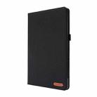 For Lenovo Tab P11 Horizontal Flip TPU + Fabric PU Leather Protective Case with Name Card Clip(Black) - 1