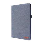 For Lenovo Tab P11 Horizontal Flip TPU + Fabric PU Leather Protective Case with Name Card Clip(Dark Blue) - 1