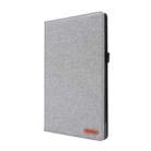For Lenovo Tab P11 Horizontal Flip TPU + Fabric PU Leather Protective Case with Name Card Clip(Grey) - 1
