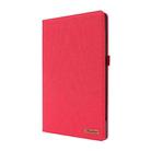 For Lenovo Tab P11 Horizontal Flip TPU + Fabric PU Leather Protective Case with Name Card Clip(Red) - 1