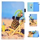 For Huawei MediaPad M6 10.8 Colored Drawing Stitching Horizontal Flip Leather Case, with Holder & Card Slots(Pineapple) - 1