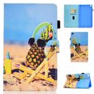 For Galaxy Tab A 8.0 2019 / T290 Colored Drawing Stitching Horizontal Flip Leather Case, with Holder & Card Slots(Pineapple) - 1