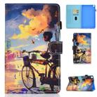 For Galaxy Tab A 8.0 2019 / T290 Colored Drawing Stitching Horizontal Flip Leather Case, with Holder & Card Slots(Bike Boy) - 1
