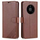 For Huawei Mate 40 Pro AZNS Sheepskin Texture Horizontal Flip Leather Case with Holder & Card Slots & Wallet(Brown) - 1