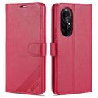 For Huawei nova 8 5G AZNS Sheepskin Texture Horizontal Flip Leather Case with Holder & Card Slots & Wallet(Red) - 1