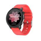 E80 1.3 inch TFT Color Screen IP68 Waterproof Smart Bracelet, Support Blood Oxygen Monitoring / Body Temperature Monitoring / Heart Rate Monitoring, Style:Silicone Strap(Red) - 1