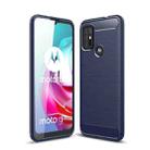 For Motorola Moto G30 / G10  Brushed Texture Carbon Fiber TPU Case(Navy Blue) - 1