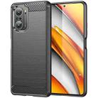 For Xiaomi Redmi K40 / K40 Pro Brushed Texture Carbon Fiber TPU Case(Black) - 1