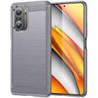 For Xiaomi Redmi K40 / K40 Pro Brushed Texture Carbon Fiber TPU Case (Grey) - 1