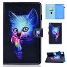 For Huawei MediaPad M6 8.4 Colored Drawing Stitching Horizontal Flip Leather Case, with Holder & Card Slots(Super Cat) - 1