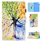 For Huawei MediaPad M6 10.8 Colored Drawing Stitching Horizontal Flip Leather Case, with Holder & Card Slots(Colorful Tree) - 1