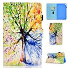 For Galaxy Tab A 8.0 2019 / T290 Colored Drawing Stitching Horizontal Flip Leather Case, with Holder & Card Slots(Colorful Tree) - 1