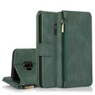 For Samsung Galaxy S9 Skin-feel Crazy Horse Texture Zipper Wallet Bag Horizontal Flip Leather Case with Holder & Card Slots & Wallet & Lanyard(Dark Green) - 1