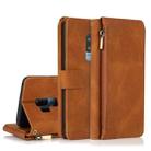 For Samsung Galaxy S9+ Skin-feel Crazy Horse Texture Zipper Wallet Bag Horizontal Flip Leather Case with Holder & Card Slots & Wallet & Lanyard(Brown) - 1