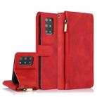 For Samsung Galaxy S20+ Skin-feel Crazy Horse Texture Zipper Wallet Bag Horizontal Flip Leather Case with Holder & Card Slots & Wallet & Lanyard(Red) - 1