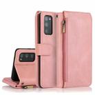 For Samsung Galaxy S20 FE 5G Skin-feel Crazy Horse Texture Zipper Wallet Bag Horizontal Flip Leather Case with Holder & Card Slots & Wallet & Lanyard(Rose Gold) - 1