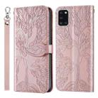 For Samsung Galaxy A31 Life of Tree Embossing Pattern Horizontal Flip Leather Case with Holder & Card Slot & Wallet & Photo Frame & Lanyard(Rose Gold) - 1