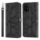 For Samsung Galaxy A91 Life of Tree Embossing Pattern Horizontal Flip Leather Case with Holder & Card Slot & Wallet & Photo Frame & Lanyard(Black) - 1