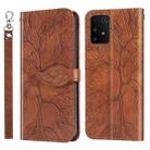 For Samsung Galaxy A91 Life of Tree Embossing Pattern Horizontal Flip Leather Case with Holder & Card Slot & Wallet & Photo Frame & Lanyard(Brown) - 1