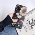For iPhone 11 Pro Flower Series Painting Shockproof Multi-functional Invisible Ring Holder Protective Case with Vehicle Magnetic Sheet(Yellow) - 1