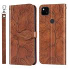 For Google Pixel 4a 5G Life of Tree Embossing Pattern Horizontal Flip Leather Case with Holder & Card Slot & Wallet & Photo Frame & Lanyard(Brown) - 1