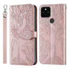 For Google Pixel 5 Life of Tree Embossing Pattern Horizontal Flip Leather Case with Holder & Card Slot & Wallet & Photo Frame & Lanyard(Rose Gold) - 1