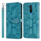 For Xiaomi Redmi K30 Life of Tree Embossing Pattern Horizontal Flip Leather Case with Holder & Card Slot & Wallet & Photo Frame & Lanyard(Blue) - 1