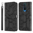 For Xiaomi Redmi K30 Life of Tree Embossing Pattern Horizontal Flip Leather Case with Holder & Card Slot & Wallet & Photo Frame & Lanyard(Black) - 1