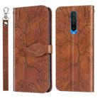 For Xiaomi Redmi K30 Life of Tree Embossing Pattern Horizontal Flip Leather Case with Holder & Card Slot & Wallet & Photo Frame & Lanyard(Brown) - 1