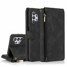 For Samsung Galaxy A32 5G Skin-feel Crazy Horse Texture Zipper Wallet Bag Horizontal Flip Leather Case with Holder & Card Slots & Wallet & Lanyard(Black) - 1