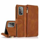 For Samsung Galaxy A52 5G Skin-feel Crazy Horse Texture Zipper Wallet Bag Horizontal Flip Leather Case with Holder & Card Slots & Wallet & Lanyard(Brown) - 1