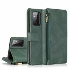 For Samsung Galaxy A72 5G Skin-feel Crazy Horse Texture Zipper Wallet Bag Horizontal Flip Leather Case with Holder & Card Slots & Wallet & Lanyard(Dark Green) - 1